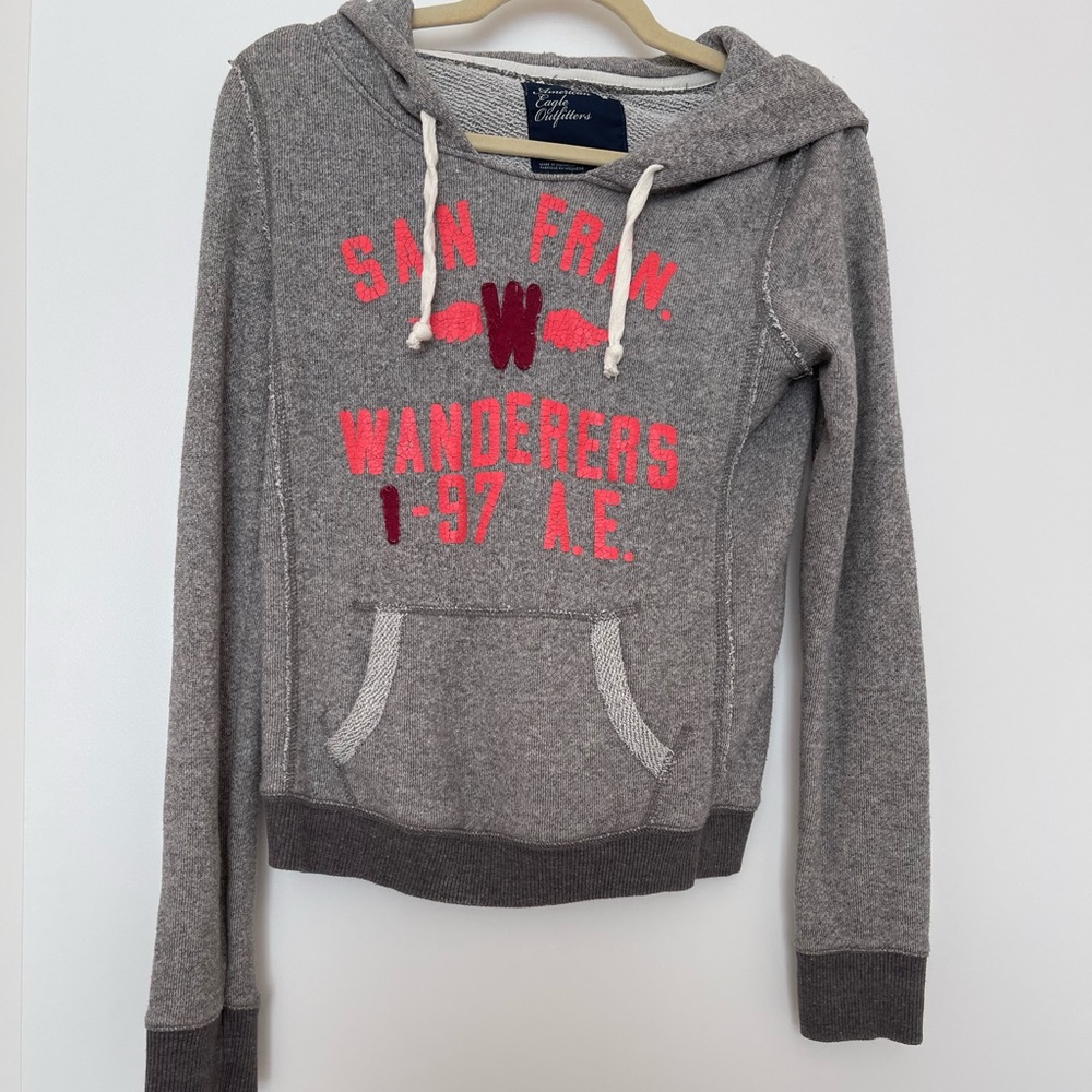 Americana Eagle raw edge hoodie